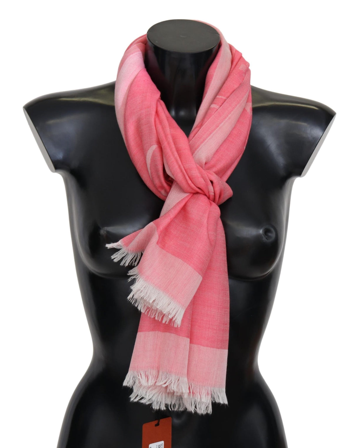 Pink Lined Cashmere Unisex Wrap Scarf