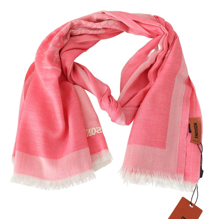 Pink Lined Cashmere Unisex Wrap Scarf