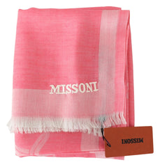 Pink Lined Cashmere Unisex Wrap Scarf