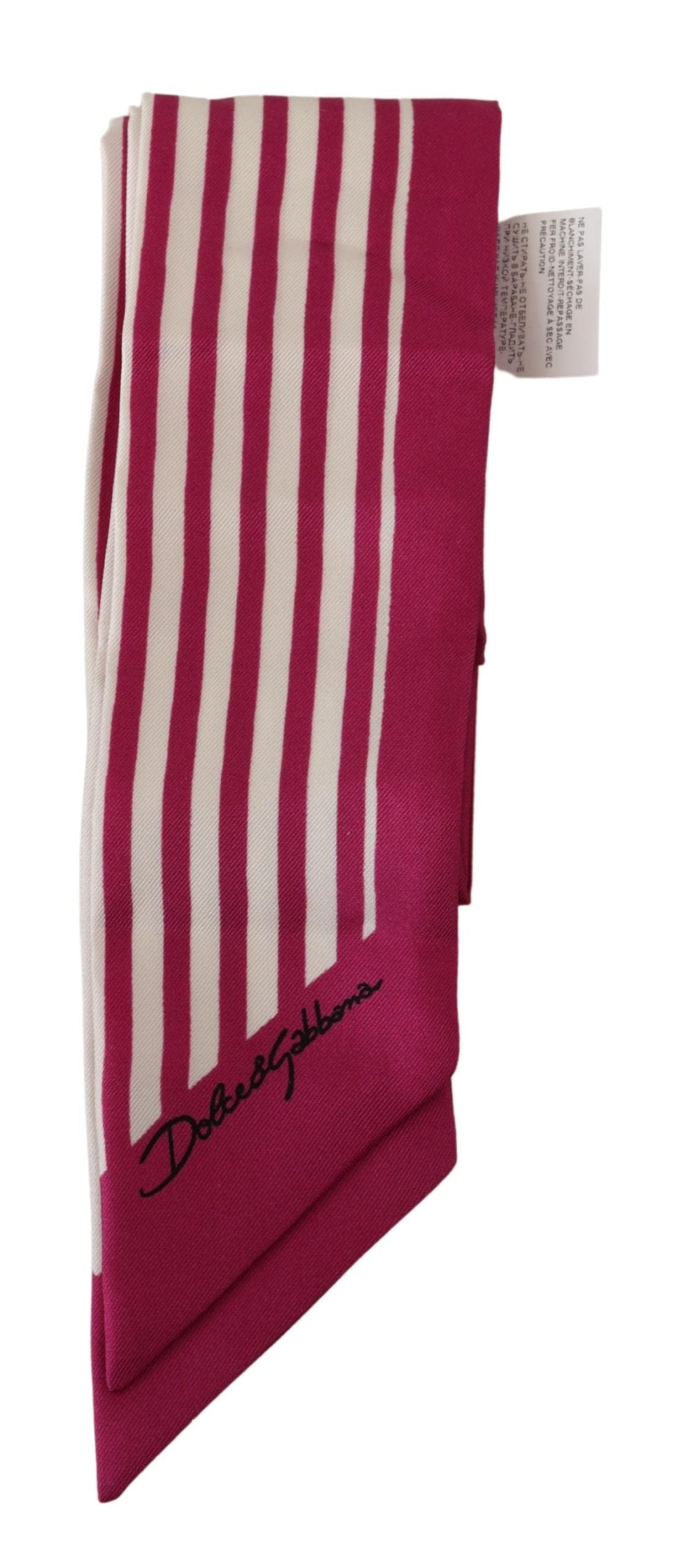 Pink Stripes Twill Silk Foulard Shawl Scarf