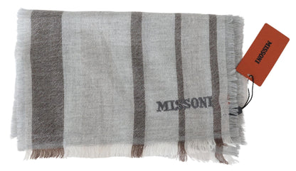 Missoni Multicolor Striped Wool Unisex Neck Wrap Scarf