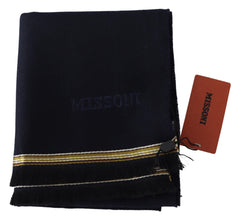 Missoni Elegant Unisex Wool Scarf with Embroidered Logo