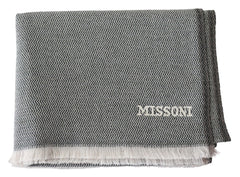 Missoni Plush Zigzag Cashmere Scarf in Gray