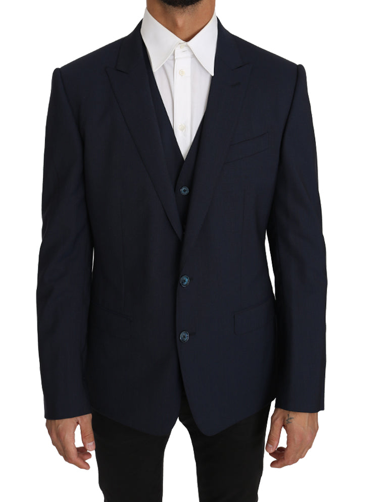 Blazer Vest 2 Piece Blue Wool MARTINI