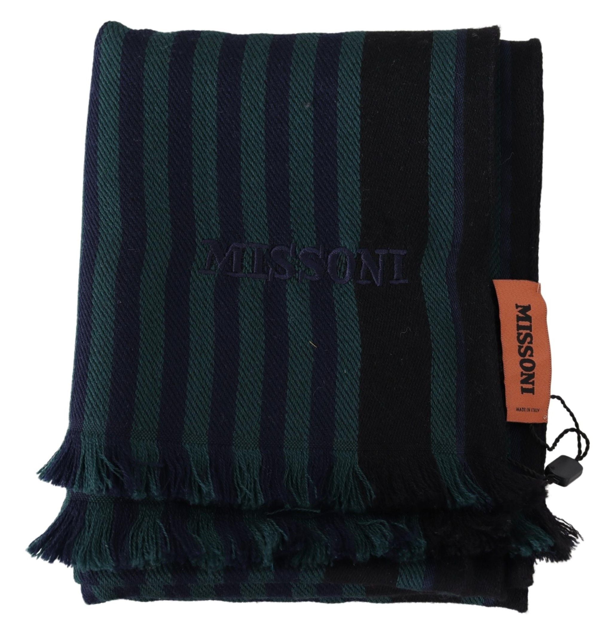 Missoni Elegant Multicolor Wool Scarf with Fringes