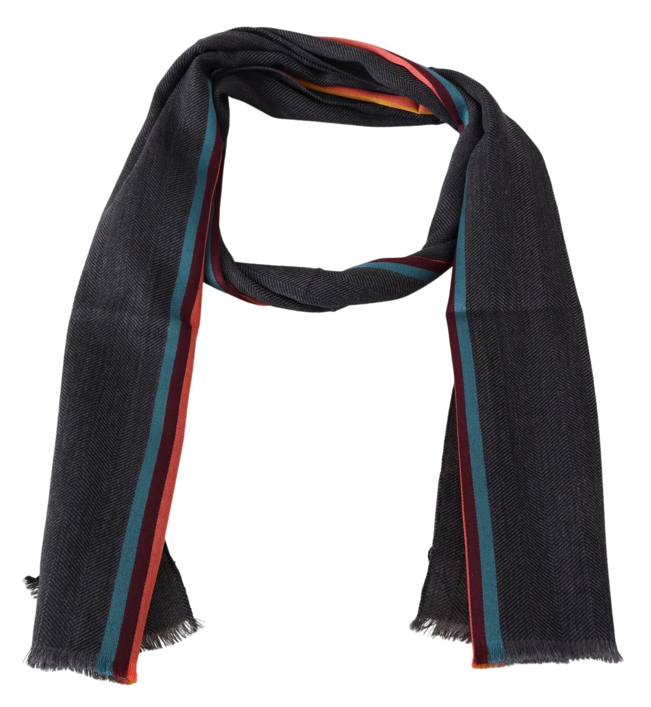 Missoni Elegant Wool-Silk Blend Striped Scarf