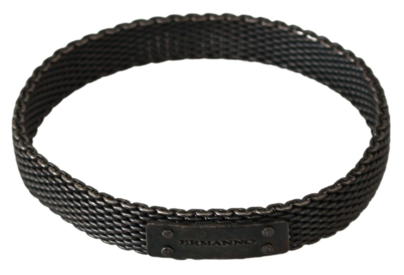 Ermanno Scervino Silver Branded Metal Steel Unisex Bracelet