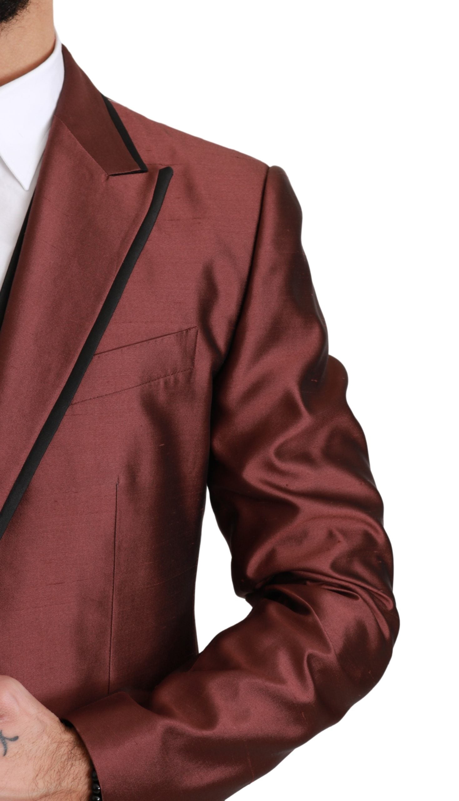 Bordeaux Silk Jacket Vest 2 Piece Blazer
