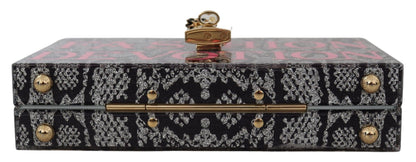Dolce & Gabbana Gray Fashion Devotion Clutch Plexi SICILY BOX Purse