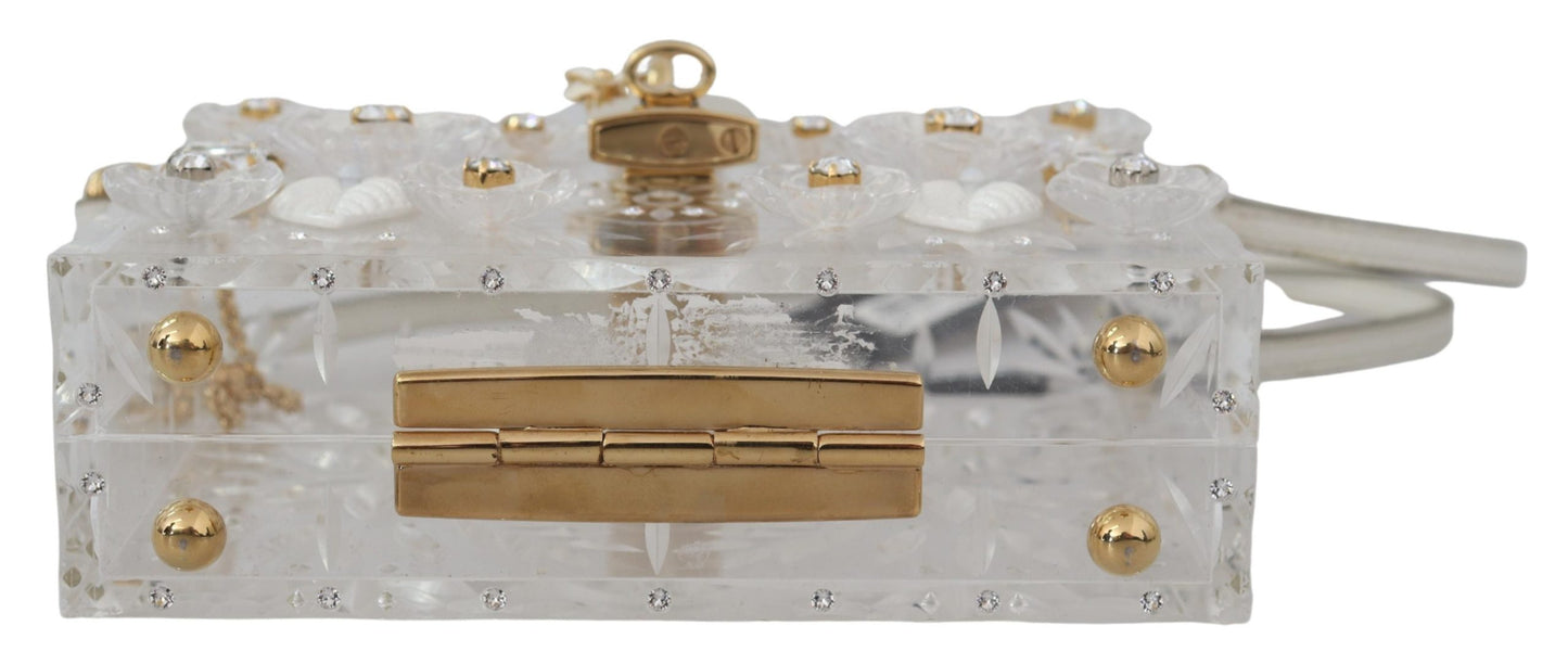 Transparent Crystal Plexi Borse Clutch Padlock BOX Bag