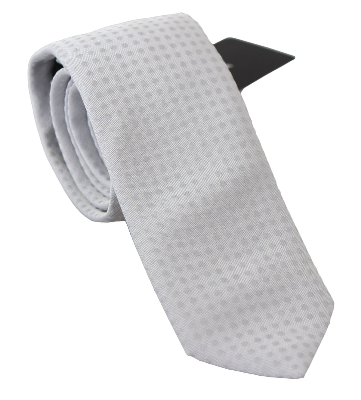 Dolce & Gabbana Elegant White Patterned Silk Blend Neck Tie