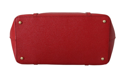 Red Leather Handbag Purse Shopping Tote Women Bag