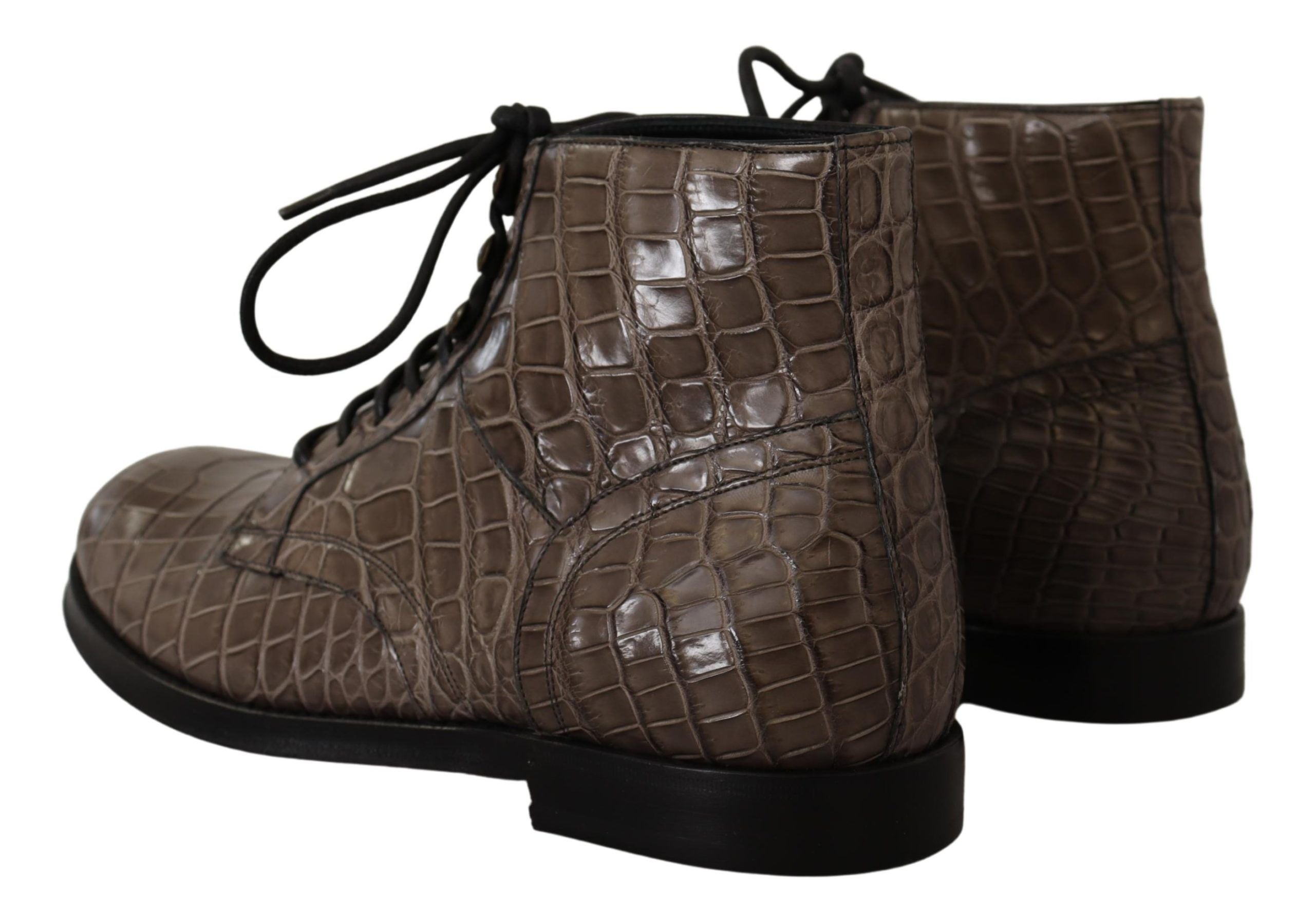 Dolce & Gabbana Elegant Crocodile Derby Brogue Boots