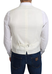Off-White Cotton Silk Formal Coat Vest