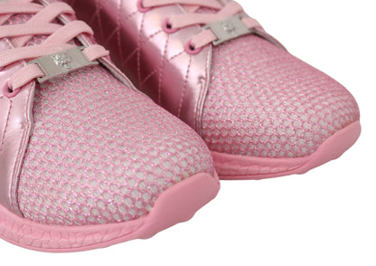 Plein Sport Pink Blush Polyester Runner Gisella Sneakers Shoes