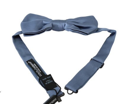 Blue Solid Mens Necktie Papillon 100% Silk  Bow Tie
