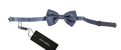 Blue Solid Mens Necktie Papillon 100% Silk  Bow Tie
