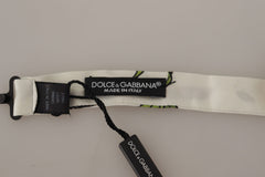 Dolce & Gabbana Elegant White Silk Patterned Bow Tie
