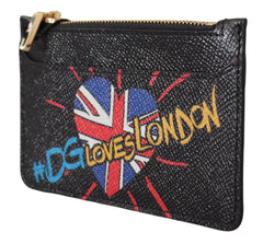 Dolce & Gabbana Elegant Leather Coin Wallet with Zip Closure
