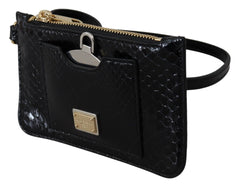 Dolce & Gabbana Elegant Python Pattern Leather Wristlet Wallet
