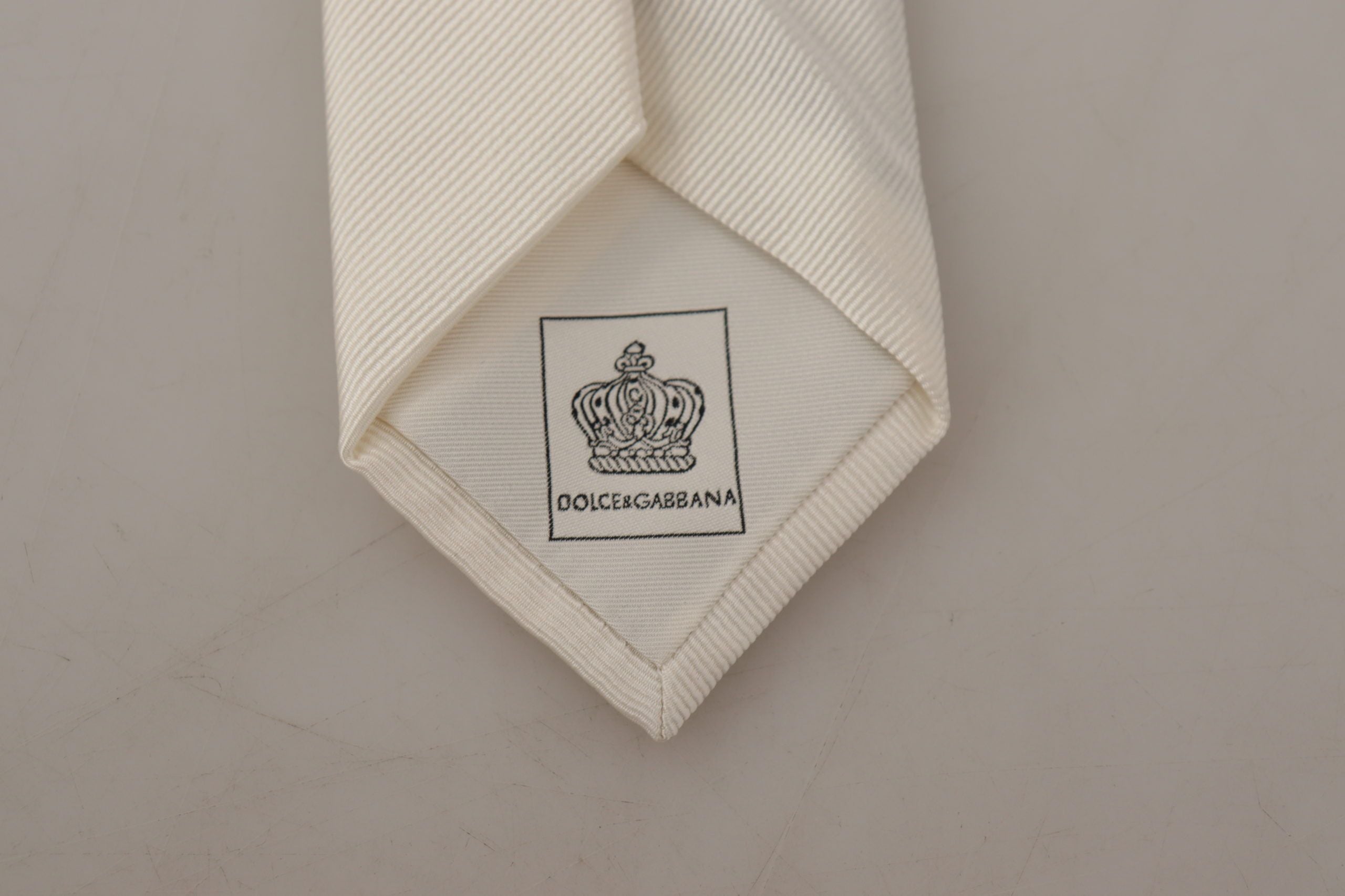 Dolce & Gabbana Elegant White Silk Men's Tie