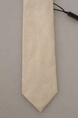 Dolce & Gabbana Elegant Off-White Silk Bow Tie