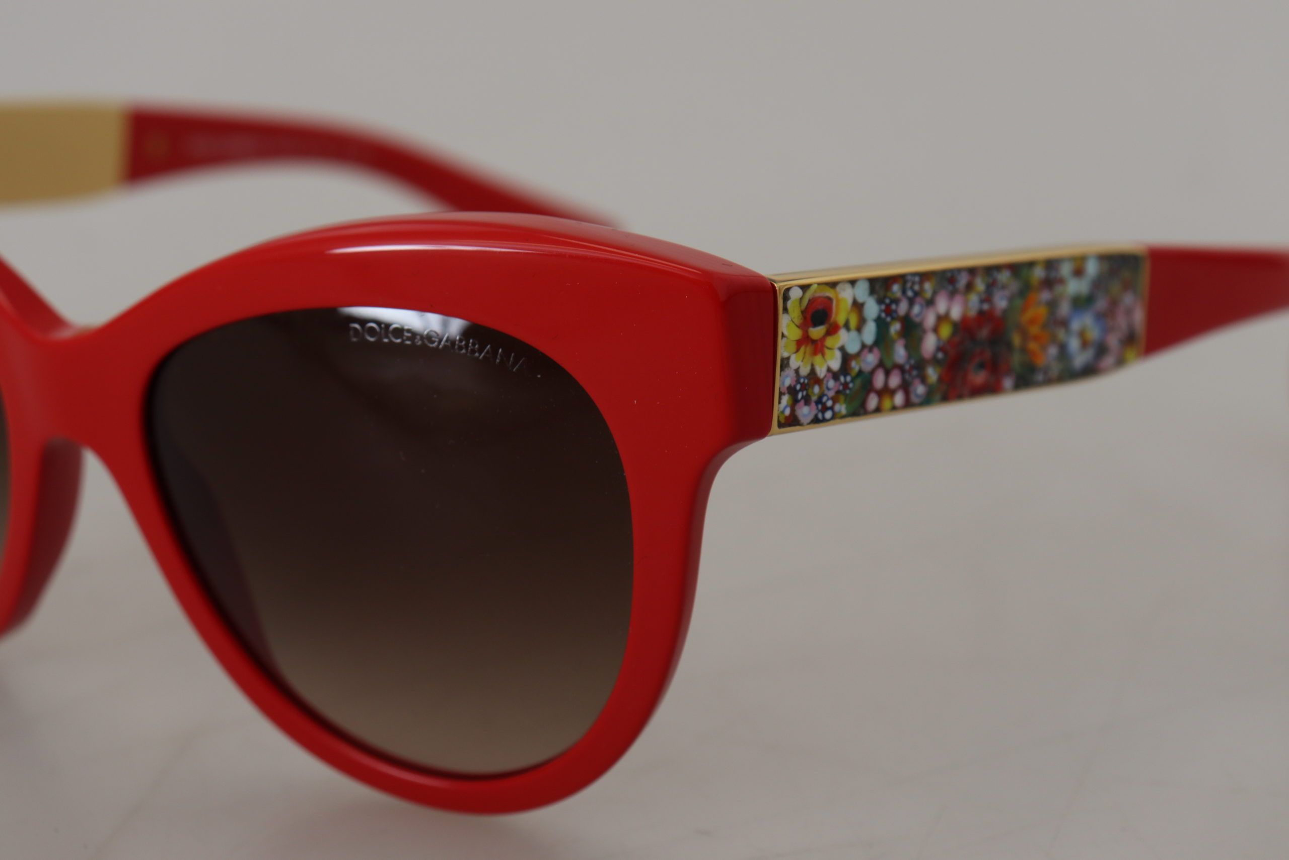 Dolce & Gabbana Elegant Red Mosaico Cat-Eye Sunglasses