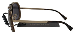 Dolce & Gabbana Chic Aviator Mirrored Brown Sunglasses