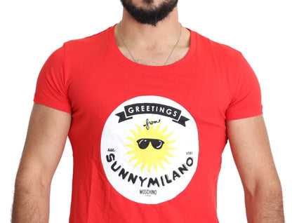 Red Graphic Cotton Sunny Milano Print Top T-shirt