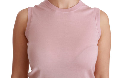 Pink Cashmere Silk Sleeveless Tank Top