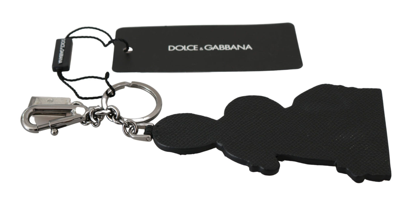 Dolce & Gabbana Leather Dominico Stefano #DGFAMILY Logo Badge Keychain