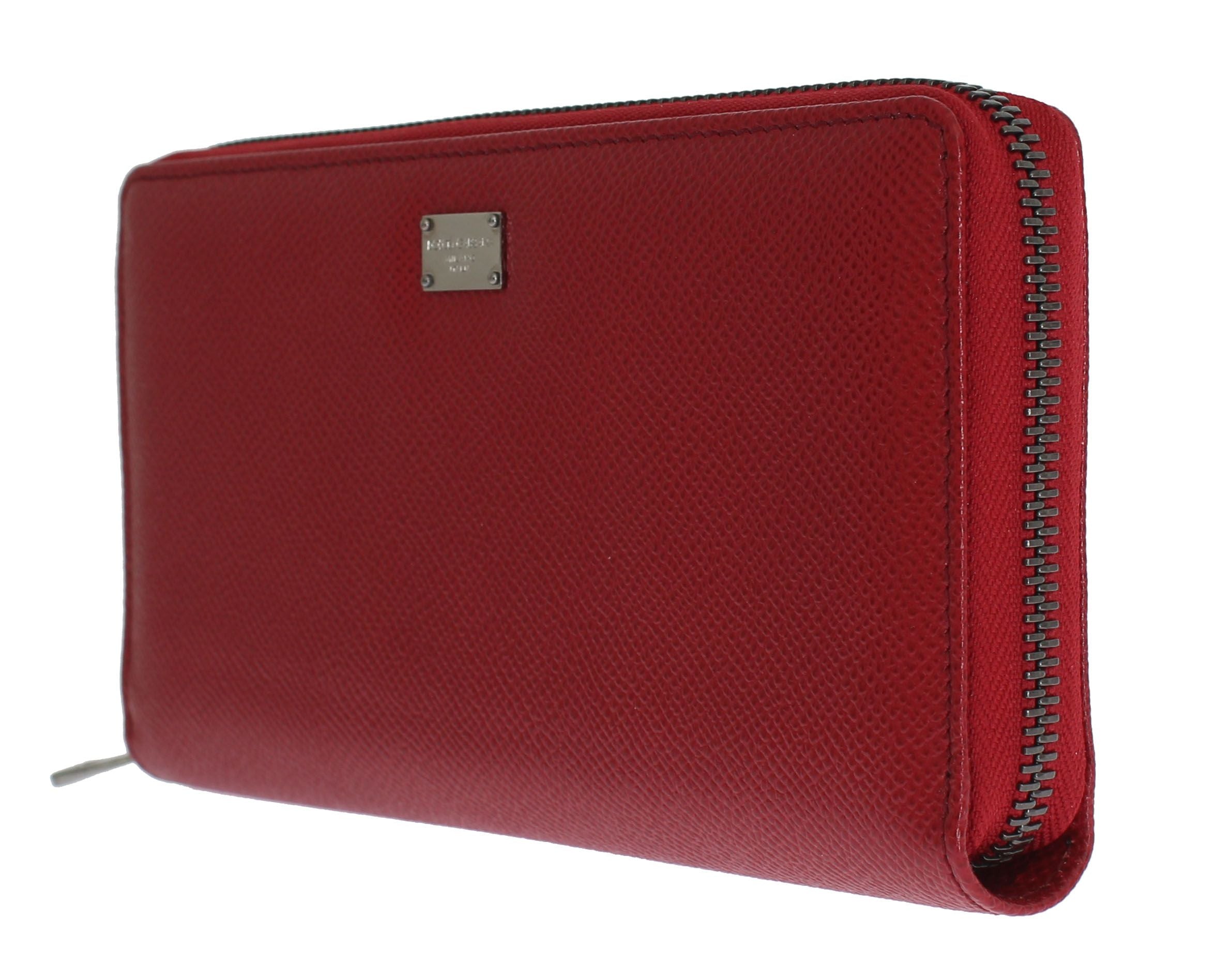 Dolce & Gabbana Elegant Red Leather Continental Wallet