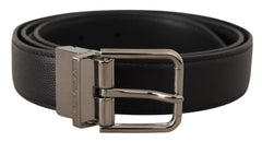 Dolce & Gabbana Elegant Black Leather Buckle Belt