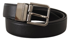 Dolce & Gabbana Elegant Black Leather Buckle Belt