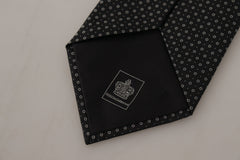 Dolce & Gabbana Elegant Black White Polka Dot Silk Tie