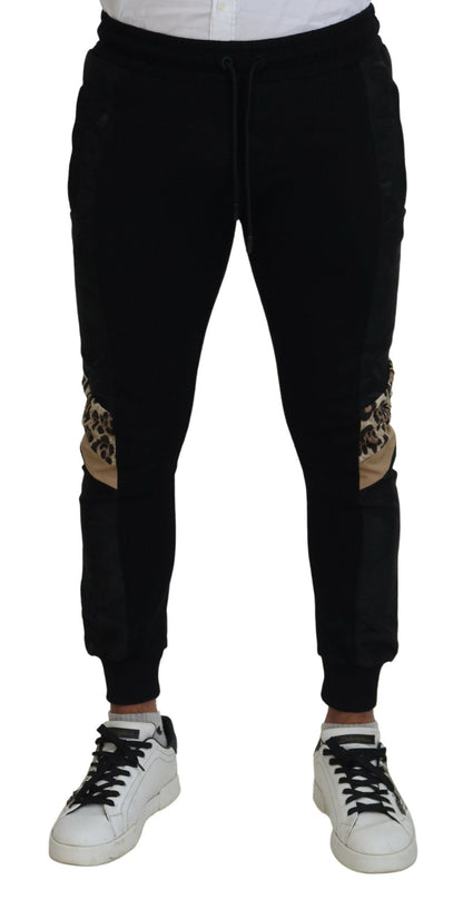 Dolce & Gabbana Black Polyester Skinny Jogger Men Pants