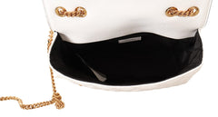 White Quilted Nappa Leather Medusa Shoulder Bag