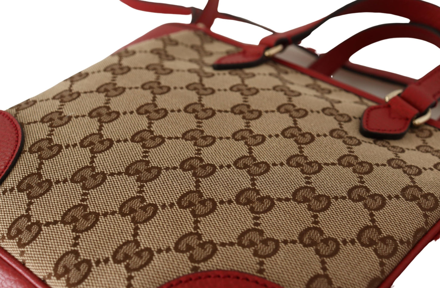 Red Calf Leather & Canvas GG Guccissima Crossbody Bag