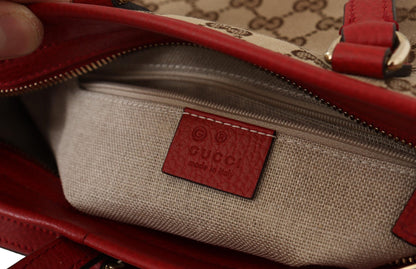Red Calf Leather & Canvas GG Guccissima Crossbody Bag