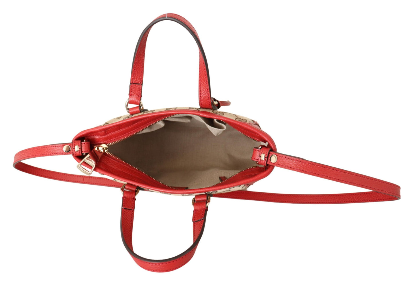 Red Calf Leather & Canvas GG Guccissima Crossbody Bag