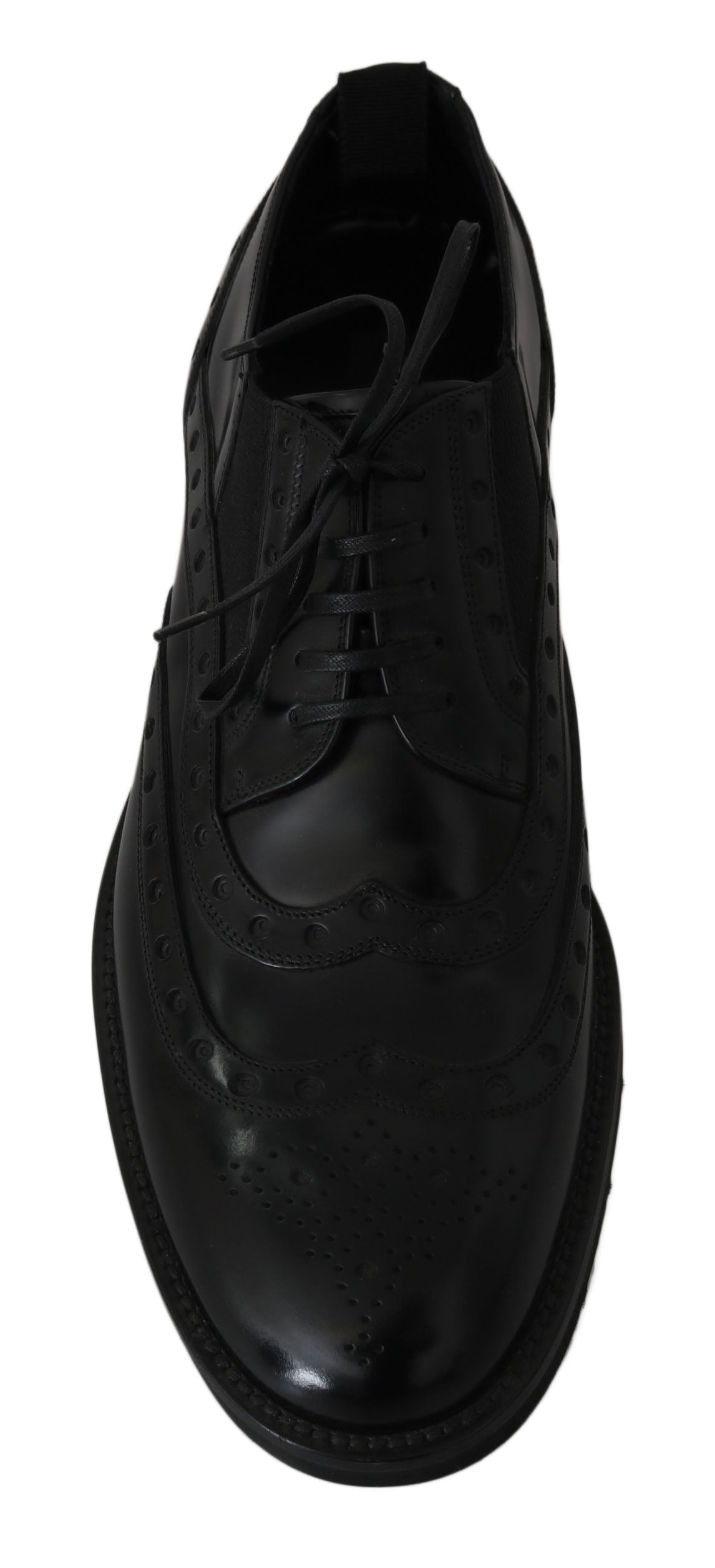 Black Leather Dress Derby Wingtip Shoes