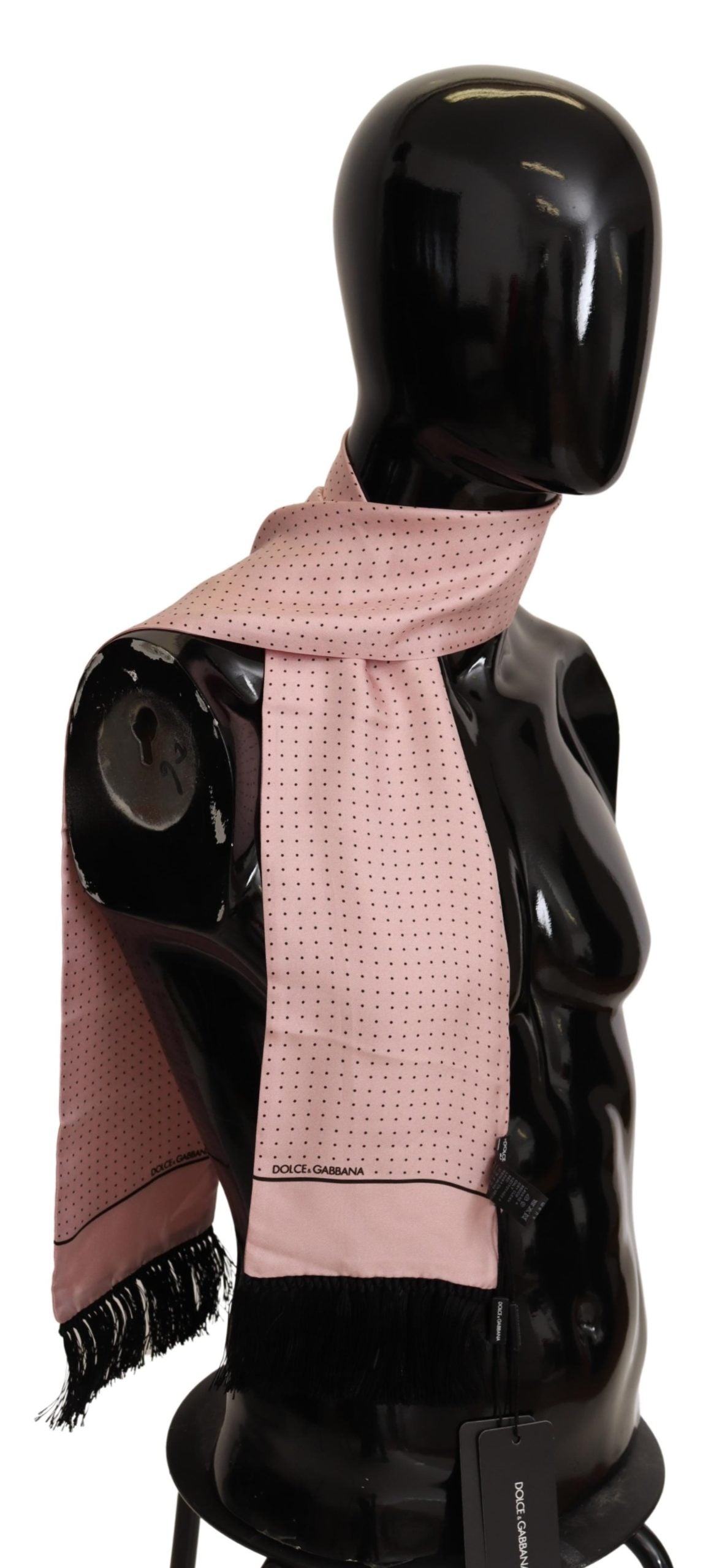 Pink Dotted 100% Silk Neck Wrap Shawl Scarf