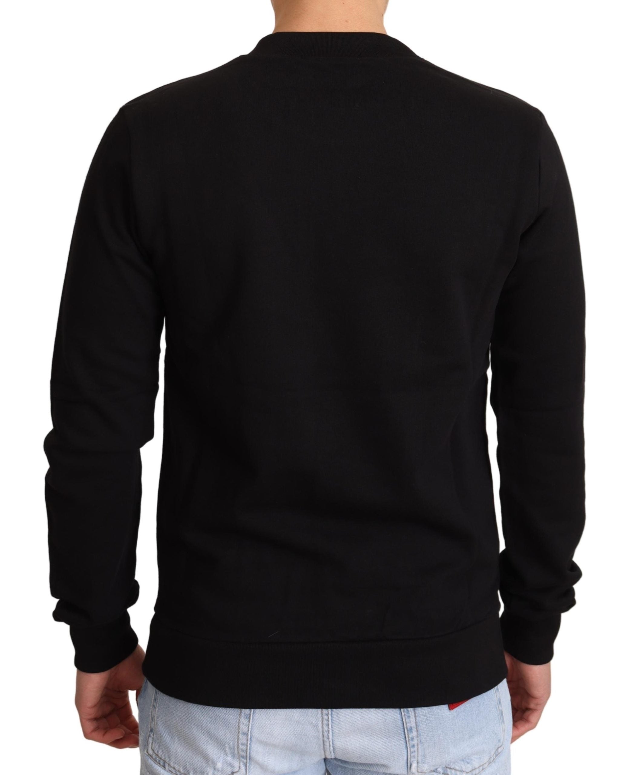 Black Crown King Cotton Pullover Sweater