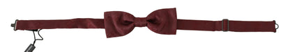 Dolce & Gabbana Men Maroon 100% Silk Faille Adjustable Men  Neck Bow Tie