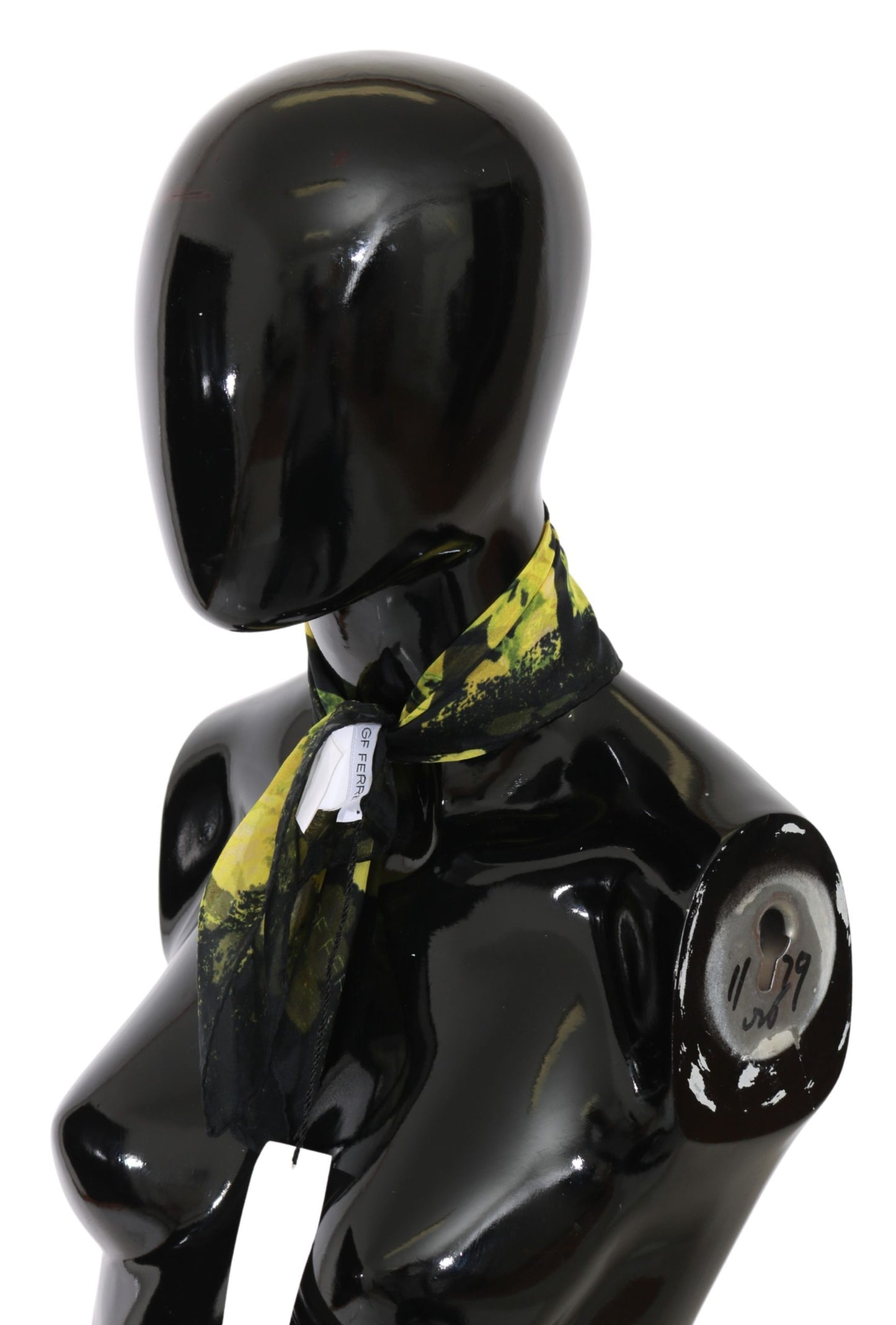 Black Floral Print Bandana Foulard Silk Scarf
