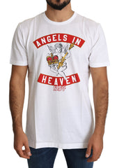 White Cotton Top Angels in Heaven Mens T-shirt