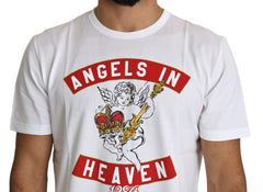 White Cotton Top Angels in Heaven Mens T-shirt