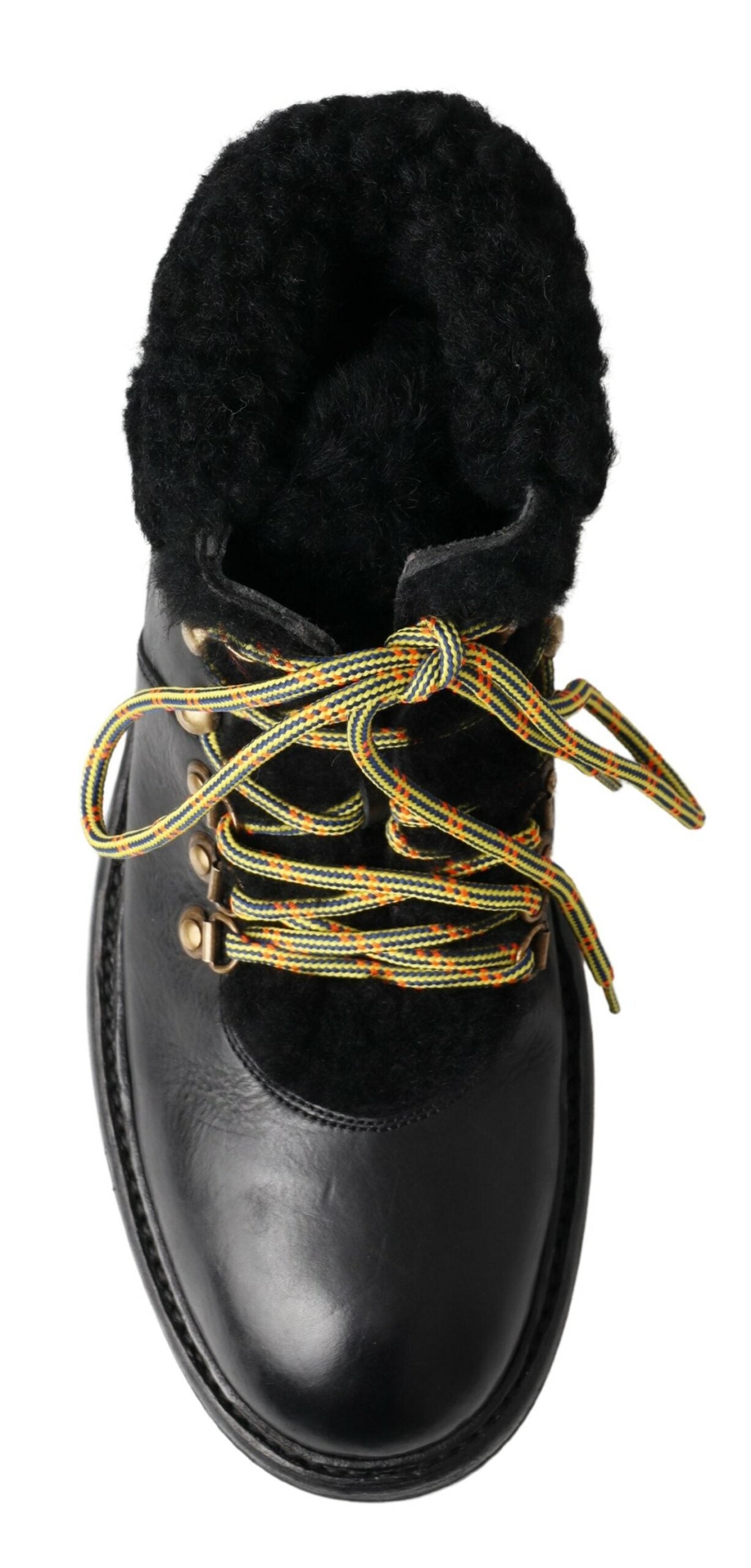 Dolce & Gabbana Elegant Shearling Style Men's Leather Boots