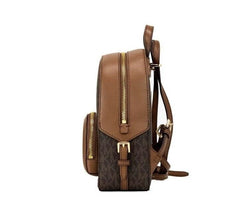 Michael Kors Jaycee mini XS Brown Signature PVC Zip Pocket Shoulder Backpack Bag