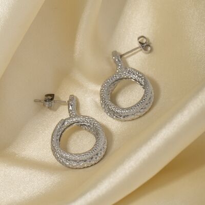 Stainless Steel Silver-Plated Snake Earrings